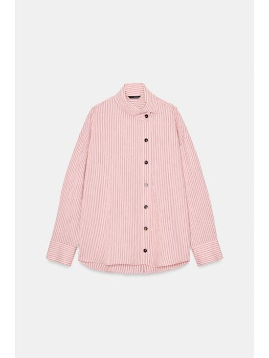 Zara Tops - ZARA STRIPED HIGH NECK SHIRT